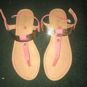 Pink and Gold Girls Sandals